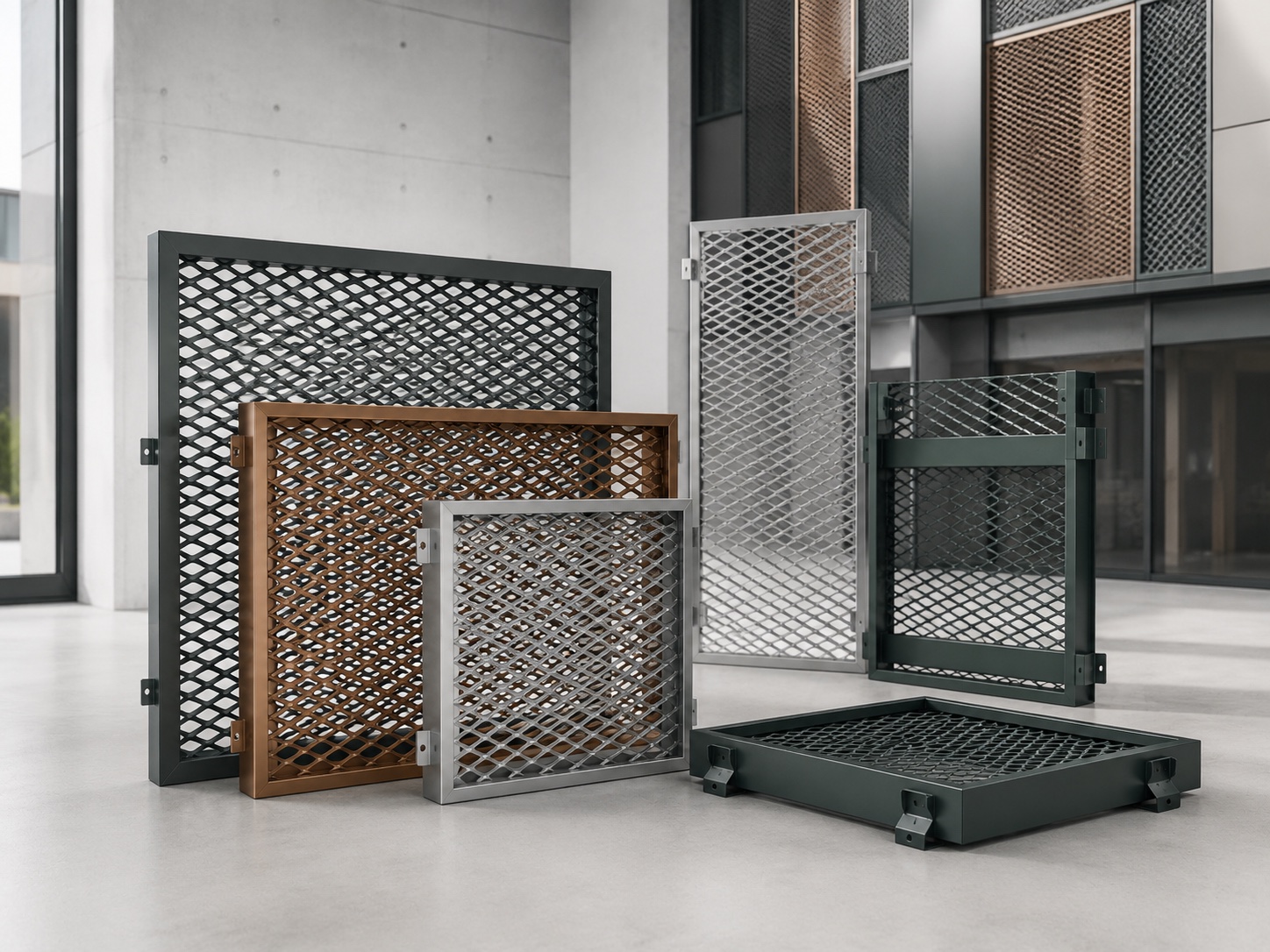 Готовые фасадные кассеты и панели из сетки PressMesh
